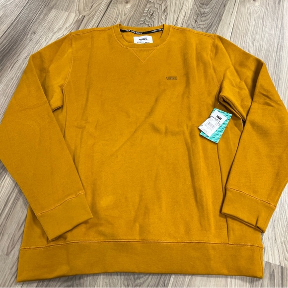 Vans Other - Vans ComfyCush Ribbed Crewneck Fleece Pullover Buckthorn Brown Mens Large $70